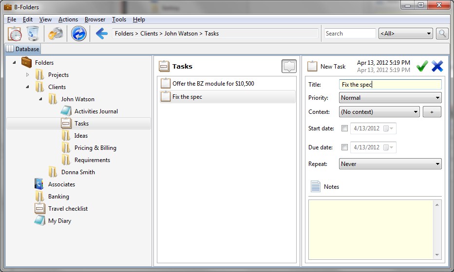 B-Folders Screenshot
